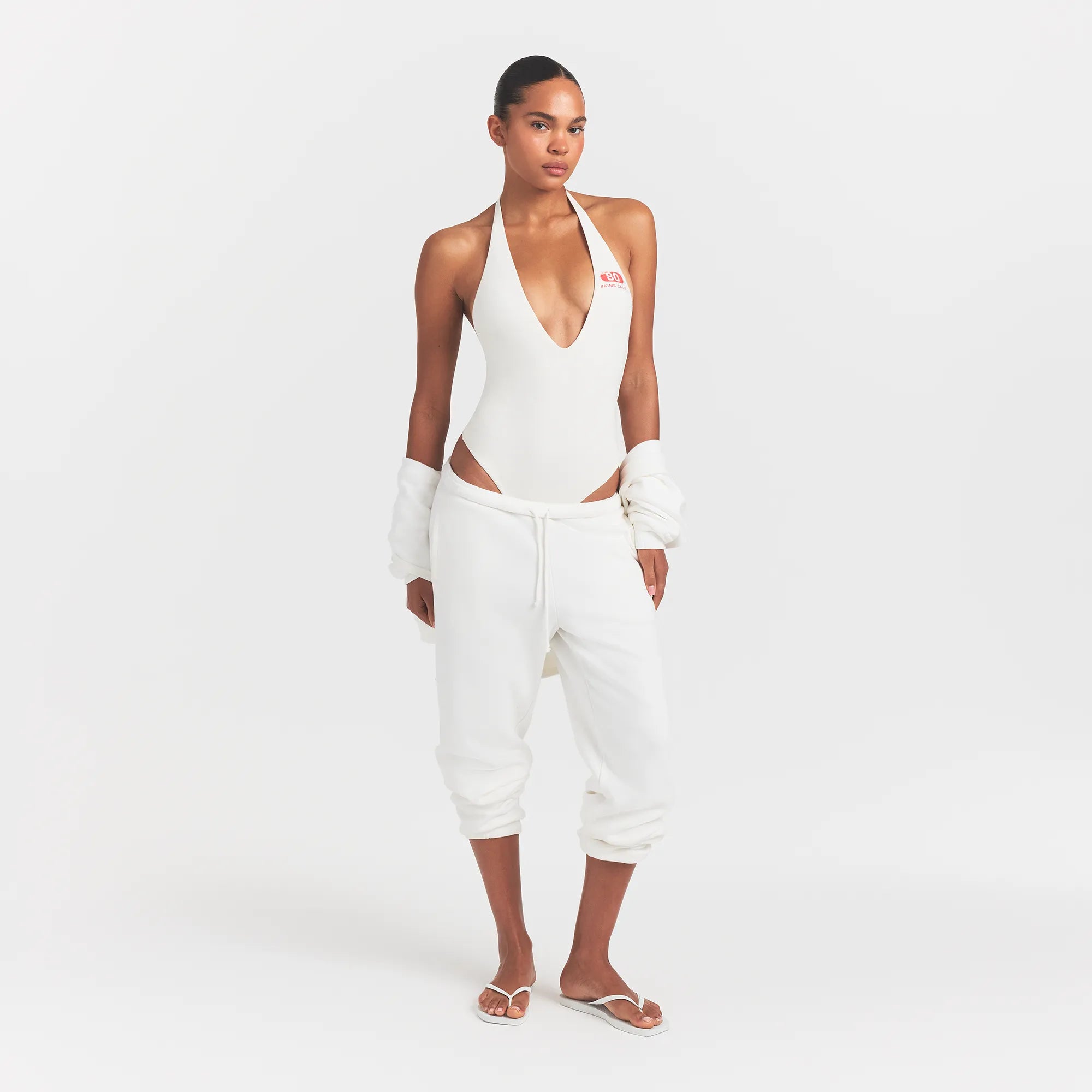 DEEP PLUNGE HALTER BODYSUIT $64
