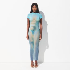 MESH COVER-UPS LONG DRESS $110