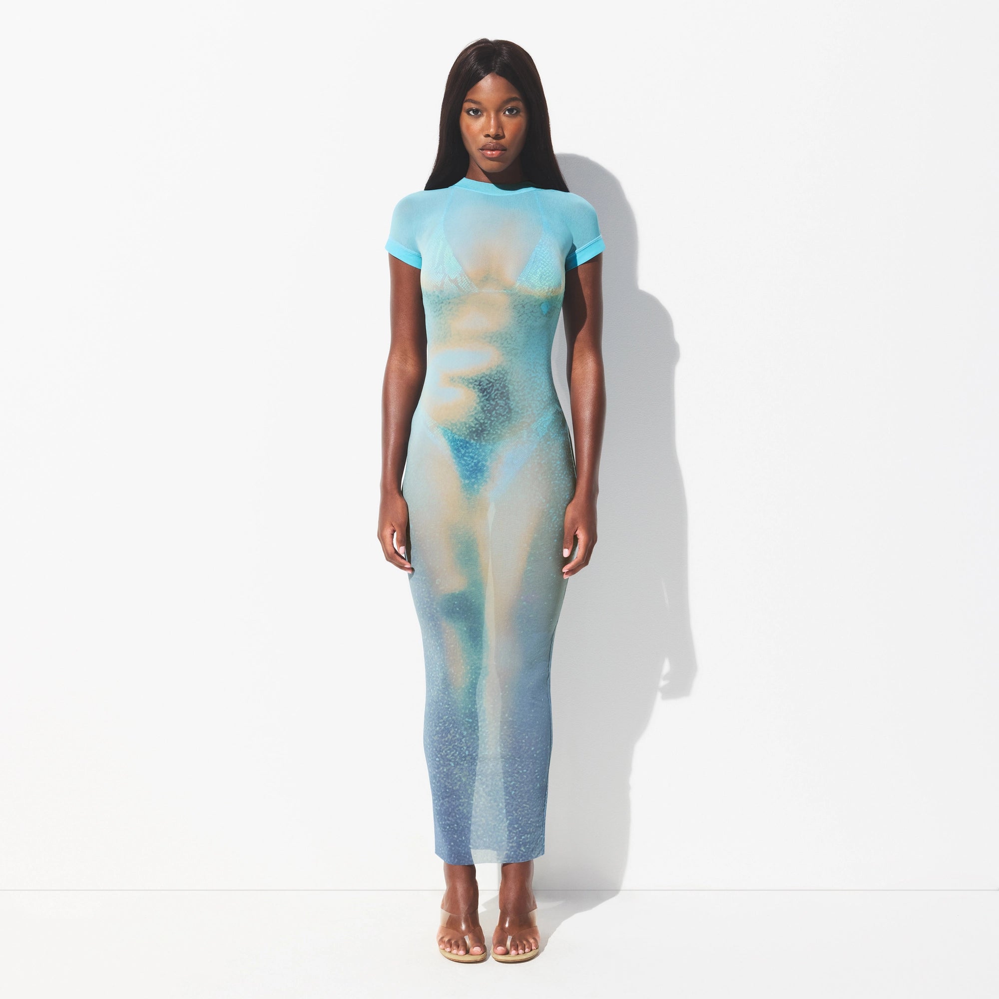 MESH COVER-UPS LONG DRESS $110