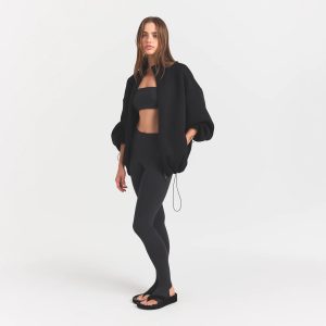 NEOPRENE OUTERWEAR NEOPRENE OUTERWEAR OVERSIZED MOCK NECK JACKET