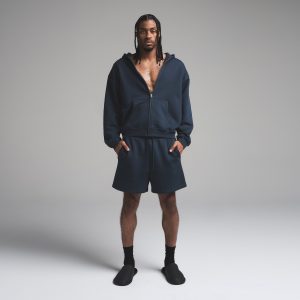 FLEECE LOUNGE MENS RELAXED ZIP UP HOODIE