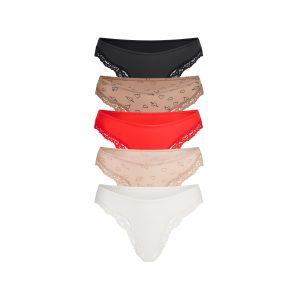 FITS EVERYBODY LACE CHEEKY TANGA 5-PACK