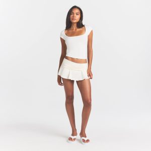 COTTON JERSEY SCOOP NECK T-SHIRT