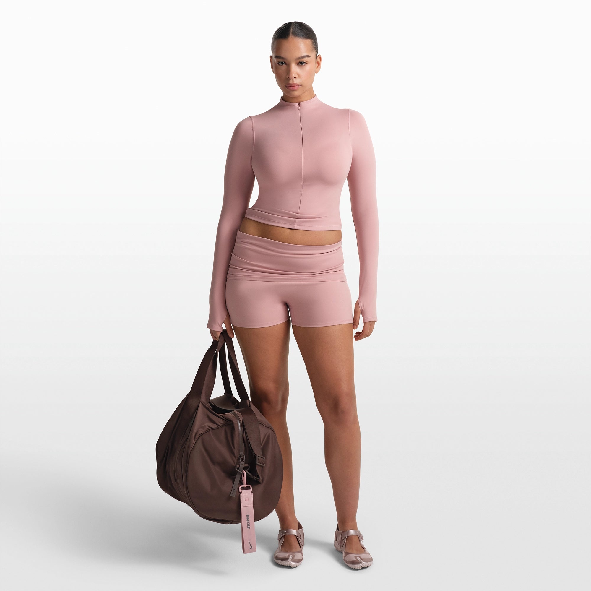 NikeSKIMS MATTE ZIP FRONT TOP