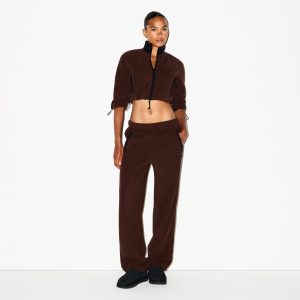 OUTDOOR FLEECE CROPPED 3/4 SLEEVE JACKET